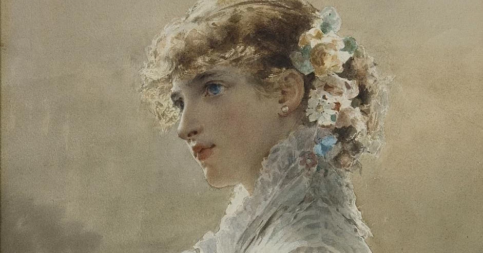 Ragazza in abito blu, 1875 - dettaglio
